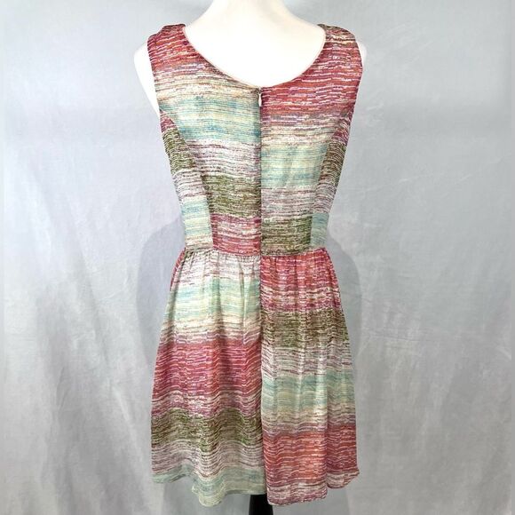Beautiful shades abstract print light flowy dress size large - Picture 3 of 5